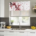 thumbnail image 5 of 2 Pack Valances for Windows, Red Flowers Window Valances for Living Room/Bedroom/Bathroom, Chinese Plum Traditional Ink Painting Light Filtering Kitchen Curtain Valance Window Treatment 42"W x12" L, 5 of 9