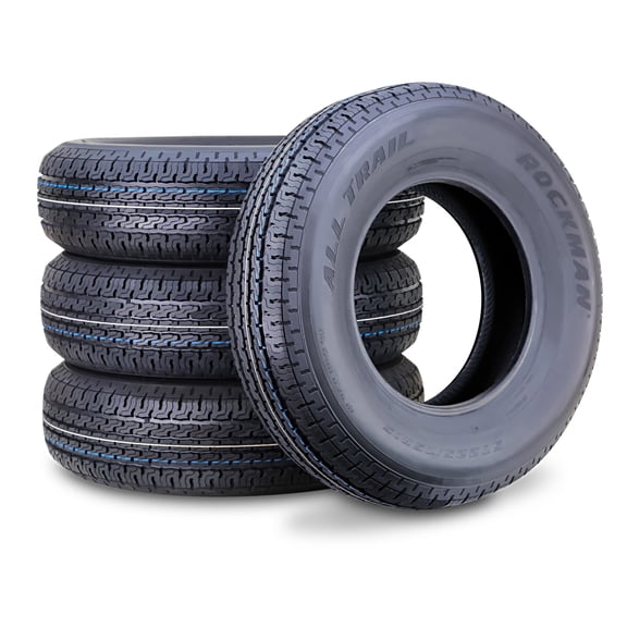 ROCKMAN Trailer Tire ST225/75R15 10-Ply Load Range E 117M Steel Belted Radial 11168, Set4