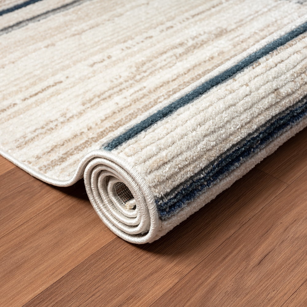 Ox Bay Bellamy 5' x 7' Blue/Gray Geometric Durable Performance Indoor Area Rug