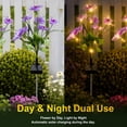 thumbnail image 5 of Rirool Solar Orchid Flower Garden Stake Lights, 7 Heads Warm White Solar Lights Outdoor Waterproof, Decorative Lights for Yard Lawn Patio Pathway, Purple 2 Pack, 5 of 8