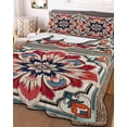 thumbnail image 3 of Quilts Twin Size, Abstract Flower, Soft Comforter Bedding Set for Bed, Geometric Boho Traditional Oriental Tribal Lightweight Quilted Bedspread with Pillow Cover(2 Pieces) for All Season, 68x86 Inch, 3 of 6