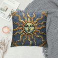 thumbnail image 2 of Shiartex Throw Pillow Covers Vintage Celestial Baroque Blue Gold Sun Face Planet Astronomy Decorative Square Pillowcases Cushion Cover 18x18in, 2 of 5