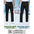 thumbnail image 4 of Lavenicole Mens Golf Pants Stretch Casual Dress Pants Elastic Waist Button Closure Lightweight with 4 Pockets Black, 4 of 8