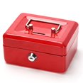 thumbnail image 2 of Cash Box with Slot for Kids, Decaller Small Money Box with Money Tray & Key Lock, 6 1/5" x 5" x 3", Red, QH1508XS, 2 of 4