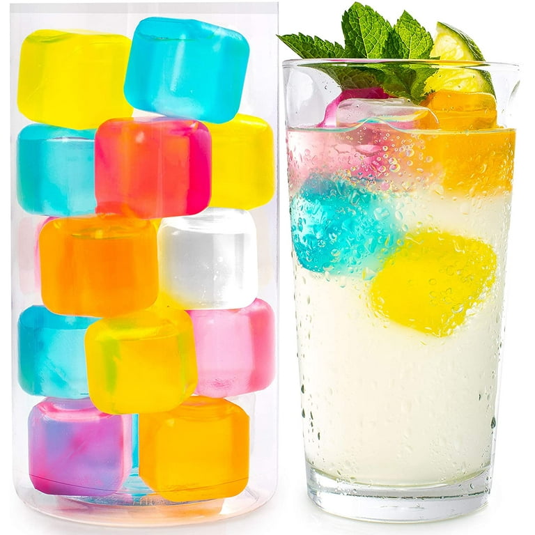 20pcs Food Grade Refreezable Ice Cubes Plastic Non-Diluting Ice