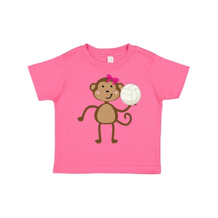

Inktastic Cute Volleyball Girl Monkey Gift Toddler Toddler Girl T-Shirt