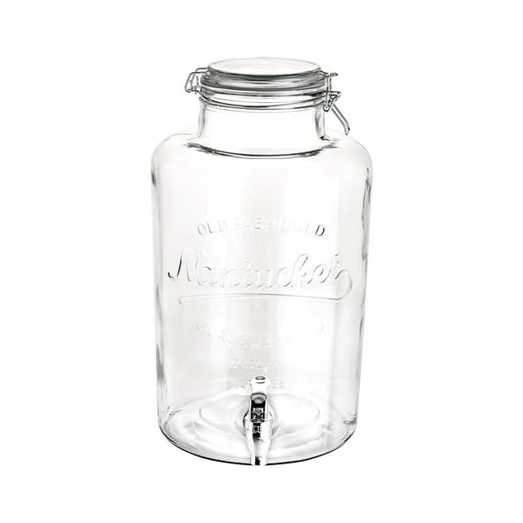 Dispensador de Bebidas, Dispensador Vitrolero de Agua, Vitrolero de Vidrio con Tapa de Clip, 8 Litros