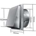 thumbnail image 1 of Salida de aire de campana cuadrada de acero inoxidable 304, ventilación de pared, cubierta de ventilación de pared exterior cuadrada, 100 mm 4 pulgadas, 1 of 3