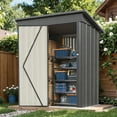 thumbnail image 6 of PABIMIA 5 x 3 FT Outdoor Storage Shed, Metal Garden Shed with Lockable Doors, Sloped Roof and Air Vents for Backyard, Patio, Lawn and Garden, 6 of 9