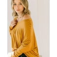 thumbnail image 3 of RolyPoly Womens Knit Tunic Blouse Dolman Sleeve Oversized Curved-Hem Asymmetrical Tops, 3 of 3