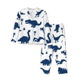 thumbnail image 1 of Balery Cute Cartoon Dinosaurs Conjunto de Pijama con Estampado para Mujer, Conjunto de Dos Piezas con Manga Larga, Ropa de Dormir Suave con Bolsillos, Pijamas Cómodos-XX-Large, 1 of 7