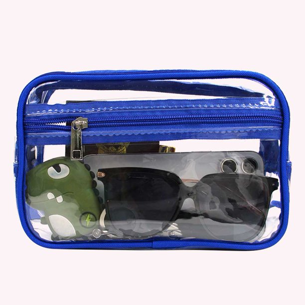 Riñoneras transparentes de PVC para mujer, riñonera a la cadera, bandoleras impermeables (azul)