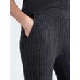 thumbnail image 4 of Free Assembly Women's and Women's Plus Cozy Yarn Cable Knit Sweatpants, 28.5" Inseam, Sizes XS-4X, 4 of 5