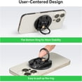 thumbnail image 4 of FANAUE Magnetic Phone Ring Grip,Magnetic Phone Ring Holder for MagSafe with Arri Positioning 1/4" Hole, Adjustable, Black, 4 of 11