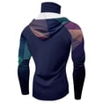 thumbnail image 5 of Men's Geometric Print Sun Hoodie With Built-In Face Mask And Thumbholes Featuring UPF 50+ Protection For Fishing Hiking Hunting Blue XL, 5 of 5