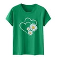 thumbnail image 4 of HWRETIE Oversized Tshirts for Women,Summer T Shirt,Plus Size Loose Girl Short Sleeve Graphic Casual Tees Womens Tops p-Green, 4 of 5