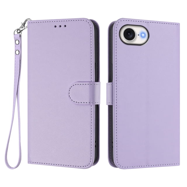 GANGXUN Wallet Case for iPhone 16e – Magnetic Closure, RFID Blocking, Wrist Strap, Wireless Charging Compatible