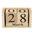 thumbnail image 3 of Uxcell Vintage Wood Block Perpetual Calendar, Reusable Wooden Month Date Display Blocks for Desk 3.7", Brown, 3 of 4