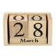 thumbnail image 3 of Calendario Perpetuo de Bloque de Madera Vintage Uxcell, Bloques de Exhibición de Mes y Fecha de Madera Reutilizables para Escritorio 3.7", Marrón, 3 of 5