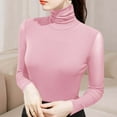 thumbnail image 2 of Kovlvoll Womens Long Sleeve Tops High Neck Slim Fitted Mesh Soft Comfy Thermal Blouses Basic Layer Shirts, 2 of 6