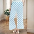 thumbnail image 2 of Byoo Toddler Girls Plaid Print Sleepwear Trousers Elastic Waist High Rise Pants Comfortable Soft Loungewear,Light Blue, 2 of 4