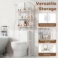 thumbnail image 6 of NUBILY Over The Toilet Storage Cabinet, Metal Bathroom Shelf Organizer with Paper Holder and Hooks, 3 Tier, White, 6 of 9