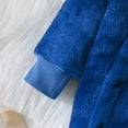 thumbnail image 3 of Odeerbi Baby Boys Girls Clothes Dinosaur Rompers Winter Thermal Flannel Hooded Jumpsuits Baby Spring New Long Sleeve Plush Printed Onesie Bodysuit Blue, 3 of 8