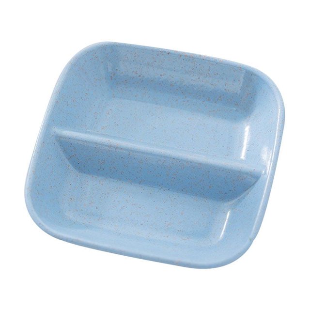 Wheat Straw Square Divided Seasoning Dishes wheat straw Table Sauce Container Kitchen Cutlery Snack Plate