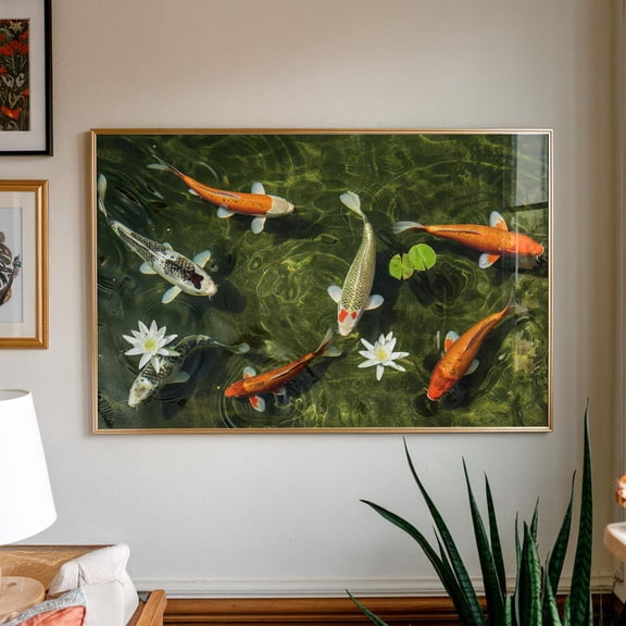 Koi Fish Pond Photography Poster: Japanese Wall Art, Unframed Poster Size 8x12