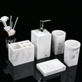 thumbnail image 2 of 5 Pack Bathroom Accessories Set Bathroom White for Countertop, 2 of 8