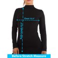 thumbnail image 4 of Women Long Sleeve Mock Neck Shirt Seamless Stretch Turtleneck Top Slim Fitted M-XL Plus Size, 4 of 6