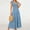 Blue, variant on Women's Summer Flowy Maxi Dress Casual Cap Sleeve V Neck Smocked Beach Summer Dress for Women Short Pantsuit for Women Women Long Dresses Summer
