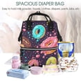 thumbnail image 5 of Fuzoiu Donuts1 Print Diaper Bag Backpack,Baby Essentials Travel Tote,Multi function Waterproof Diaper Bag, Travel Essentials Baby Bag - Unisex, 5 of 6