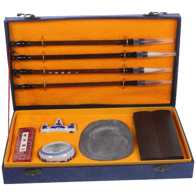 MasteelfCA 1 Set of Ink Brush Chinese Writing Brush Study Ink Stick Ink Stone for Student Calligraphy Practicing
