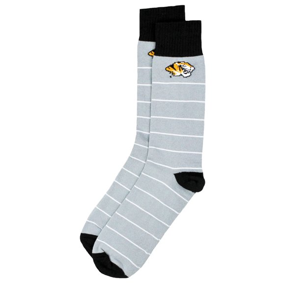 DB Fan Gear Chaussettes Habillées à Rayures Blanches Missouri TigersWhite