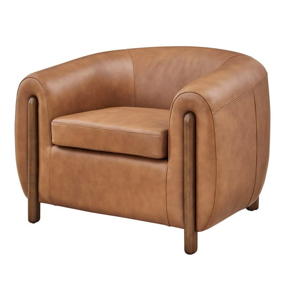 New Pacific Direct Cordelia Top Grain Leather Accent Arm Chair