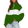 thumbnail image 2 of QUNYINEY Long Sleeve Women Sweatshirt Mock Neck Colorblock Half Zip Tops Casual Workout Long Sleeve Pullover Loose Fit Sweatshirts, 2 of 8
