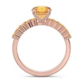 thumbnail image 4 of 2.25 Carat Round Cut Citrine Gemstone Unique Engagement Ring for Women Solid 18K Rose Gold Size 5 by Diamond-Capitals, 4 of 7