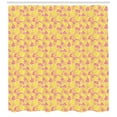 thumbnail image 2 of Ambesonne Orange and Yellow Shower Curtain, Citrus Fruits Art, 69"Wx84"L, Pale Orange Coral, 2 of 2
