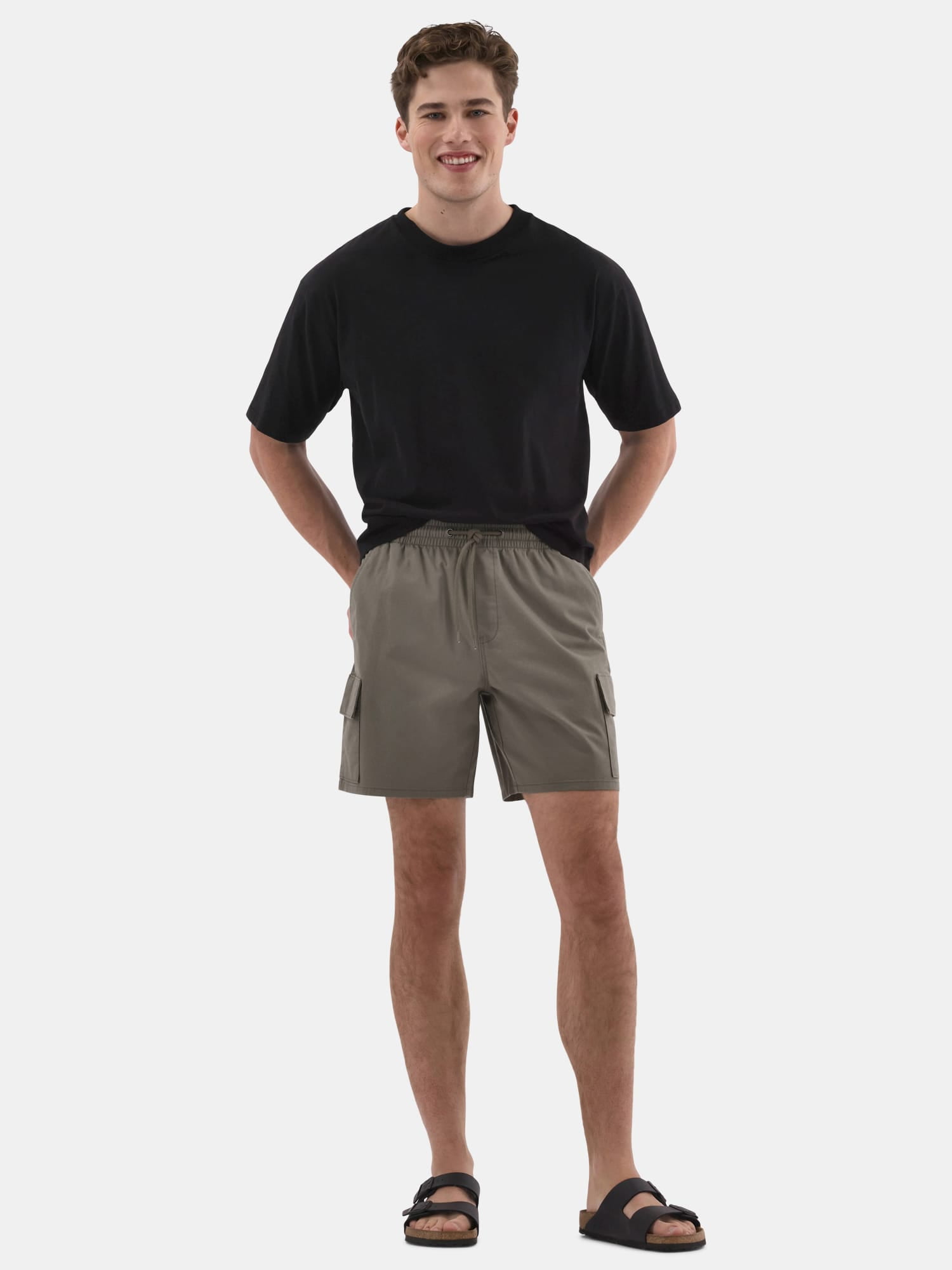 No Boundaries Men's & Big Men's Twill Cargo Shorts, 7" Inseam, Sizes XS-5XL