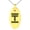 Gold, variant on Stainless Steel Letter T Initial Empire Monogram Engraved Small Oval Charm Pendant Necklace