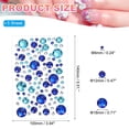 thumbnail image 2 of Uxcell Self-Adhesive Rhinestone Stickers, Face Stones Jewel Stickers Crystal Circle Embellishment Sheet Blue, 2 of 7