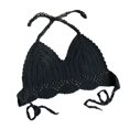 thumbnail image 1 of ENJOYW Women Crop Top Solid Color Crocheted Sexy Simple Backless Bikini Top for SwimmingNylon, 1 of 7