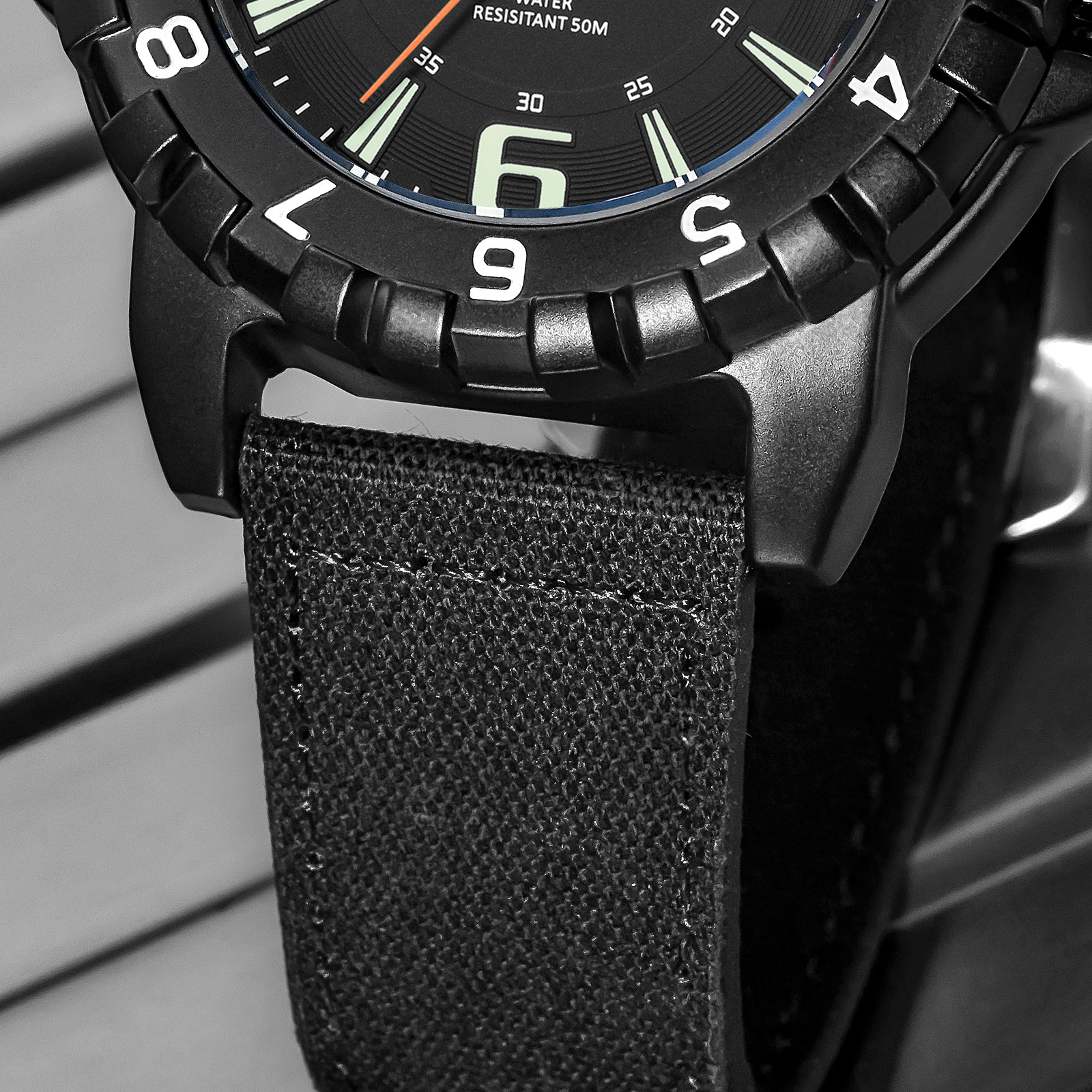 ADDIES Military Analog Watch for Men - Rugged 50M Waterproof Luminous Quartz Watch with Canvas Strap for Outdoor and Tactical Style