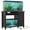 Black-40gallon, variant on Casendy 40 Gallon Fish Tank Stand with Changing Station, Modern Aquarium Stand with Drawers and Storage Cabinet, Wooden Console Stand for Living Room, White