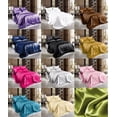 thumbnail image 2 of Soft Satin Pillowcase+Fitted+Flat Bed Sheet Set  Solid Color Deep Pockets New, 2 of 2
