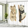 thumbnail image 5 of Ambesonne Animal Shower Curtain, Koala Panda Watercolor, 69"Wx84"L, Beige Black, 5 of 5