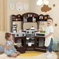 thumbnail image 4 of Honeyjoy Ensemble de Cuisine d'Angle avec Machine à Café Four Micro-Ondes Machine à Laver Brun, 4 of 10