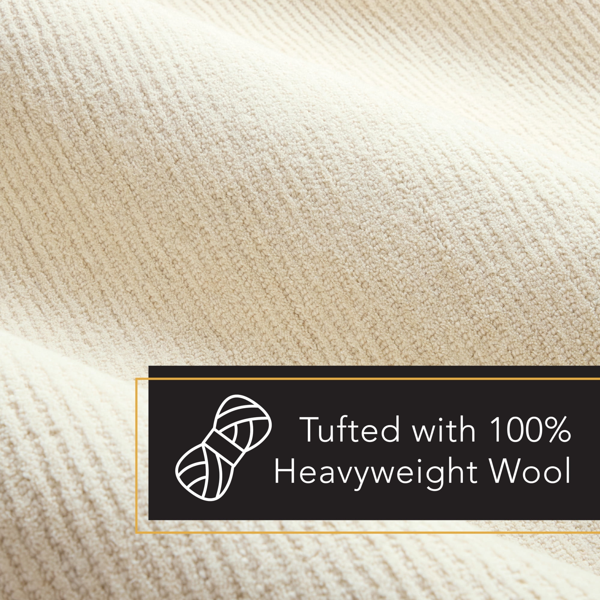 TOWN & COUNTRY LUXE Rita Ribbed Textured Hand Tufted 100% Wool Area Rug, Taupe/Ivory, 9"x12"