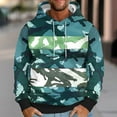 thumbnail image 2 of Mens Oversized Pockets Hoodies Camo Pattern Print Sweatshirt Casual Loose Long Sleeve Pullover Top with Hood (Multicolor 2XL), 2 of 5